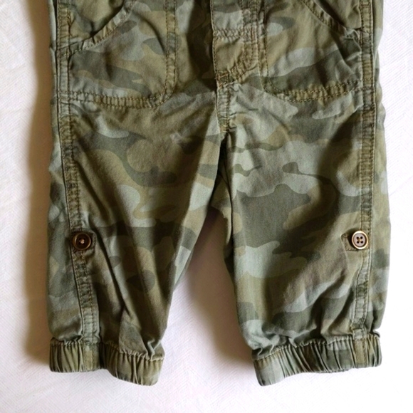 old navy camo cotton twill overalls 6-12 months baby unisex - Picture 4 of 7